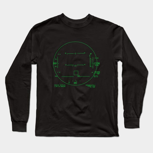 F-15 Missile Lock HUD Long Sleeve T-Shirt by TWOintoA